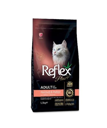 Reflex Hairball & Indoor Adult Cat Food with Salmon 1.5 Kg