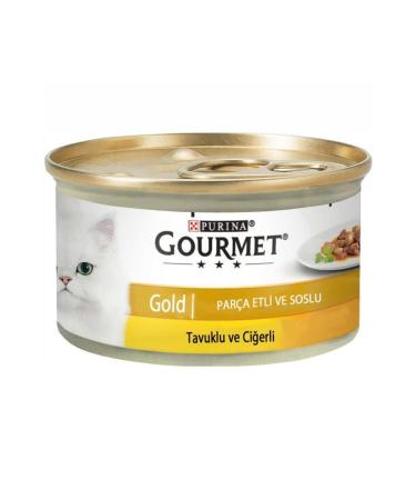 Gourmet Gold Chicken and Liver Cat Canned Food 85 Gr 24 Pieces