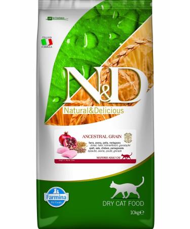 N & D Chicken and Pomegranate Low Grain Sterilized Cat Food 10 Kg