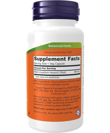 Now Maca 500 Mg 100 Veg Capsules - Buy Online on GoSupps.com