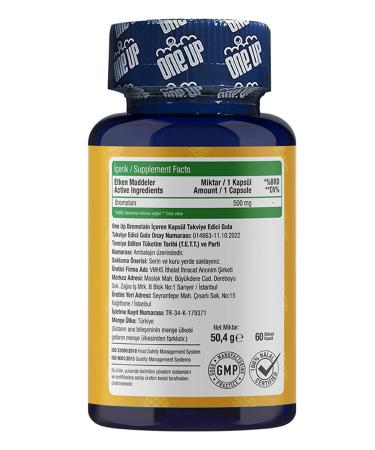 One Up Bromelain 60 Capsules - Unflavored - Buy Online on GoSupps.com