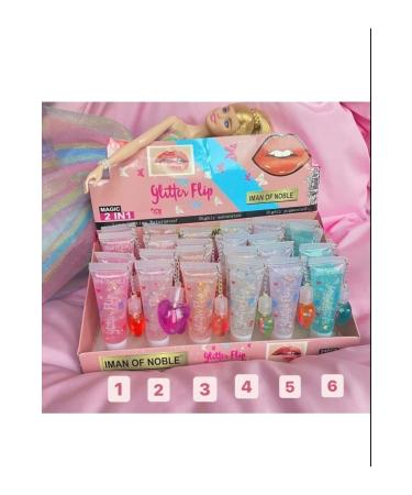 IMAN OF NOBLE Heart Lip Gloss 6 Pieces Lip Gloss Lip Balm Lip Oil Glitter