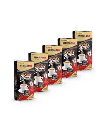 ESPRESSOMM Premium Black Aluminum Coffee Capsules (50 Pieces) - Nespresso Compatible*