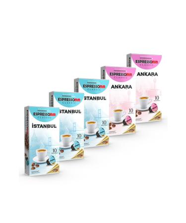 ESPRESSOMM Classic Mixed Istanbul&Ankara Capsule Coffee (50 Pieces) - Nespresso Compatible*