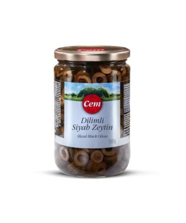 Cem Sliced Black Olives Jar 300 G