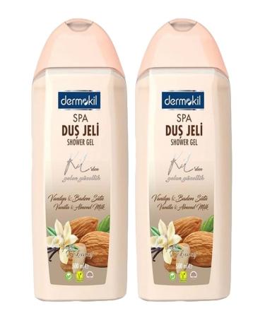 Dermokil Shower Gel Vanilla and Almond Milk 500 Ml X 2 Pieces