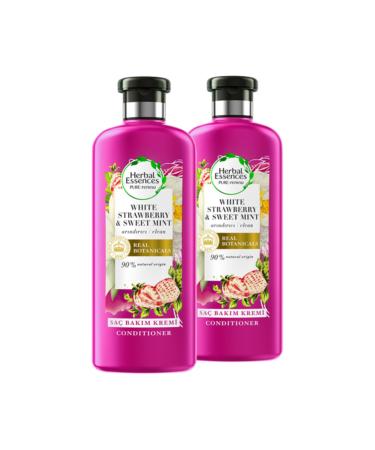 Herbal Essences Hair Care Conditioner Purifying White Strawberry and Sweet Mint 360 Ml X 2 Pieces