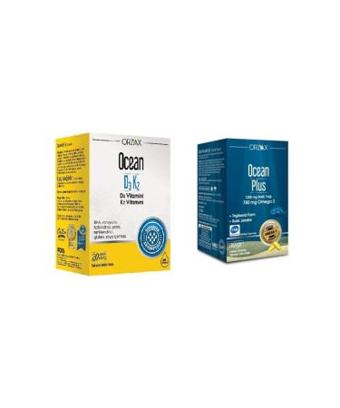 Ocean Ocean D3k2 20 ml Drops+ Ocean Plus 1200 Mg 30 Capsules Lemon Flavored Fish Oil