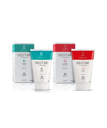 Deotak Cream Deodorant Classic Effective for Up to 7 Days 35 Ml Classic + Non-sticky Fresh Deodorant