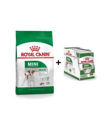 Royal Canin Mini Adult Dog Food 4 Kg + 12 Pieces Wet Food