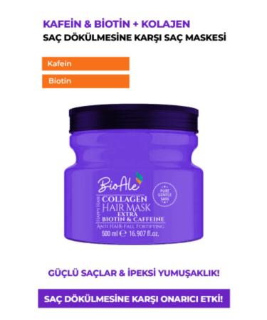 BioAle Haircare Anti-Hair Loss Strengthening Mask Collagen+biotin+caffeine 500 ml