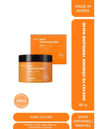 Hanskin Pore Cleansing Balm Aha- Dry Skin/Pore and Make-Up Cleansing Balm 80 G