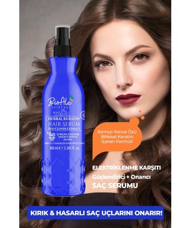 BioAle Haircare Strengthening and Anti-Friction Hair Serum Herbal Keratin Red Clover Extract 100 ml