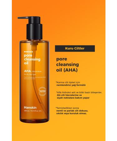 Hanskin Pore Cleansing Oil Aha - Pore and Makeup Cleansing Oil for Dry Skin 300 ml  - Buy Online on GoSupps.com