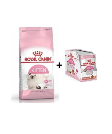 Royal Canin Kitten Dry Cat Food 2 Kg + 12 Pieces Wet Food