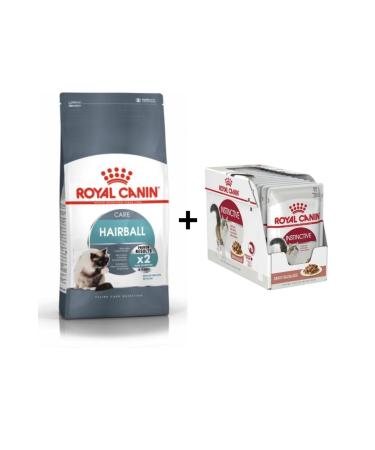 Royal Canin Hairball Care Cat Food 2 Kg + 12 Pieces Wet Food