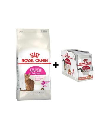 Royal Canin Savour Exigent Dry Cat Food 2 Kg + 12 Pieces Wet Food