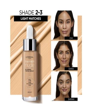 L'Oreal Paris Original New Product True Match Nude Foundation Serum 2-3 Light