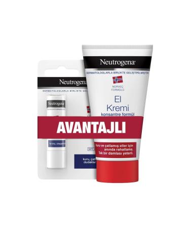 Neutrogena Norwegian Formula Unscented Hand Cream 75 Ml + Nourishing Lip Moisturizer 4.8gr