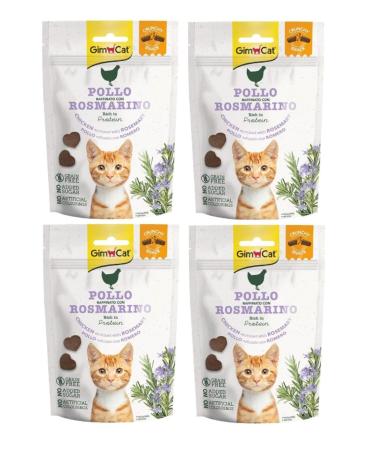 Gimcat Crunchy 4 Pieces Snacks Chicken & Rosmery Cat Reward 50 Gr Grain Free