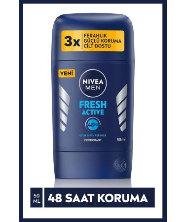 NIVEA Men Men's Fresh Active 48 Hour Refreshing Stick 50 Ml X 5 Pieces (Box) - Buy Online on GoSupps.com