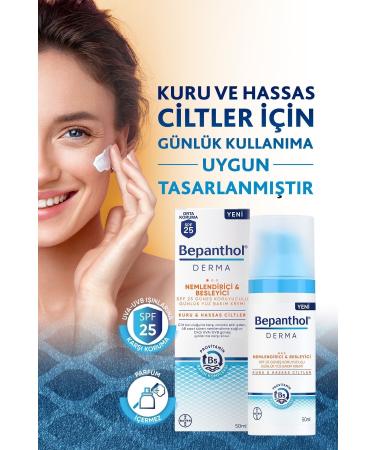 Bepanthol Derma Moisturizing and Nourishing Spf 25 For Dry and Sensitive Skin 50 ml - Buy Online on GoSupps.com