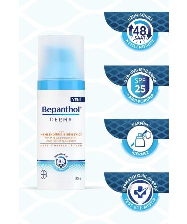 Bepanthol Derma Moisturizing and Nourishing Spf 25 For Dry and Sensitive Skin 50 ml - Buy Online on GoSupps.com