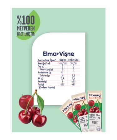 Mixmey Cherry Fruit Bar | Healthy Bar with Natural Cherry Flavors - 20gr X 12 Pieces - Buy Online on GoSupps.com