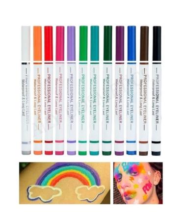 Lady Beauty Coloured Pencil Eyeliner 12 pcs