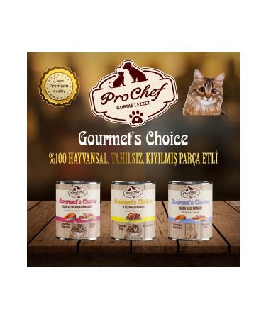 Prochef 12 Pieces Gourmet's Choice Sterilized Cat Food | 415 Gr Canned Wet Food with Salmon Lamb Meat - Buy Online on GoSupps.com