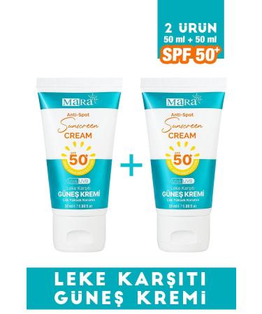 Mara Spf 50+ Anti-Spot Face Sunscreen For All Skin Types 50 ml 2 Pieces