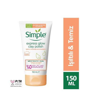 Simple Bright & Clean 2 in 1 Bamboo Exfoliating Clay Brightening Facial Scrub 150 ml