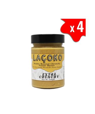 LA OKO 1280 Grams Sugar-free Additive-free Gluten-free Vegan Natural Double Roasted Peanut Butter with Chunks
