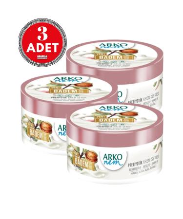 Arko Nem Prebiotic Almond Milk Cream 250 ml 3 Pieces