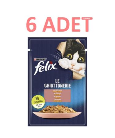 FELIX Felix Salmon Adult Cat Canned Food Pouch 85 Gr.x 6 Pieces