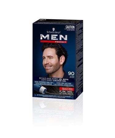 Schwarzkopf Men Perfect Permanent Fast Gel Hair Dye Against Whites Black 90 50 Ml