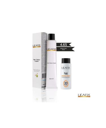 Lilafix 4.65 Wine Red Cream Tube Dye-20V Oxidant 60 ml