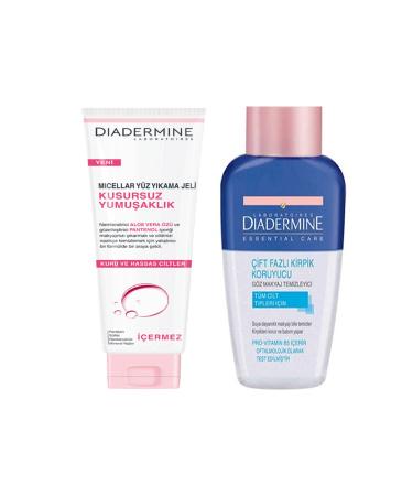 Diadermine Micellar Face Wash Gel Perfect Softness 150ml + Eye Make-up Remover Water 125ml