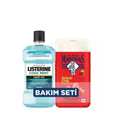 Le Petit Marseillais Shower Gel Mediterranean Strawberry 250 Ml + Listerine Mouthwash Cool Mint 250 Ml