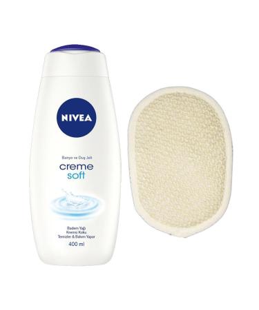 NIVEA Creme Soft Bath and Shower Gel 400 ml + Bath Glove