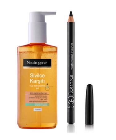 Neutrogena Anti-Acne Face Wash Gel and Flormar Eye Pencil Black Eyeliner