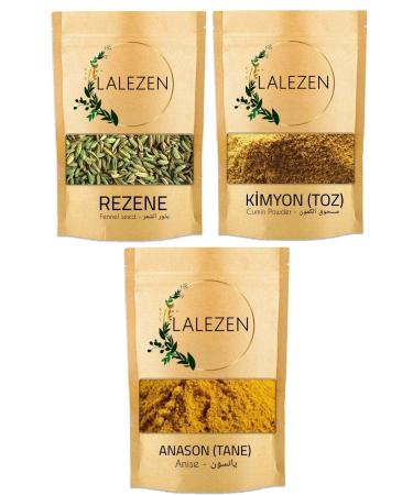 LALEZEN Fennel 100 g - Anise 100 g - Cumin 100 g