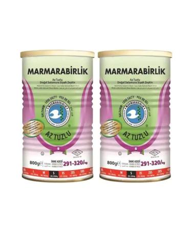 Marmarabirlik Natural Black Olives in Brine with Salt 800 Gr 2 Pieces