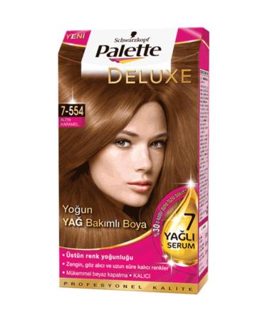 Palette Deluxe Golden Caramel (7.554) Cream Hair Dye
