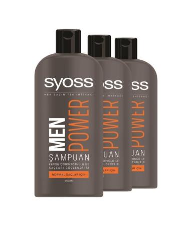 Syoss Men Power Shampoo 500 ml X3 Pieces