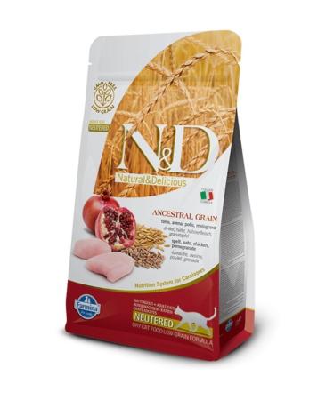 N & D N&amp D Low Grain Chicken Pomegranate Sterilized Cat Food 5 Kg