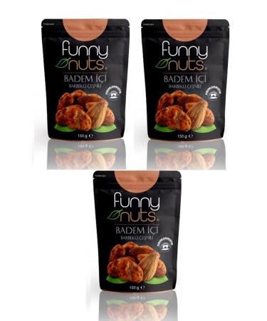 Funny 'Funny Nuts Barbecue Flavored Almond Kernels 150 gr package 3 packages (Baked)