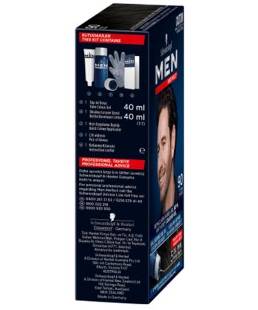Schwarzkopf Men Perfect Permanent Fast Gel Hair Dye Against Whites Black 90 50 Ml - Buy Online on GoSupps.com