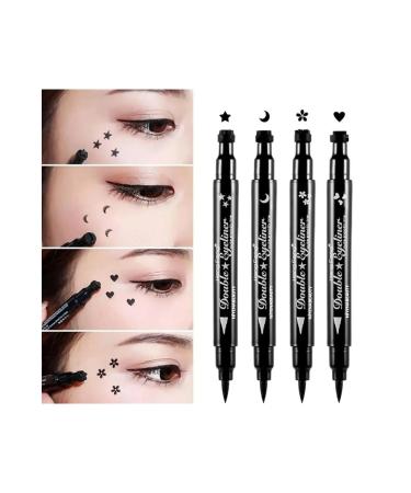 N YENABEAUTY 4-Piece Double-Sided Star Heart Moon Flower Patterned Pencil Eyeliner Set