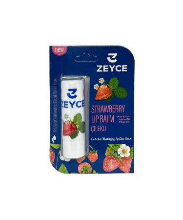 ZEYCE Strawberry Lip Care Cream 4.8 gr 24 Hour Moisture Lip Care Strawberry Scent Light Red